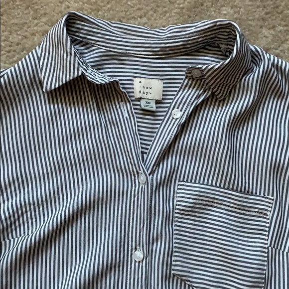 A New Day gray/white striped tunic - Picture 3 of 4